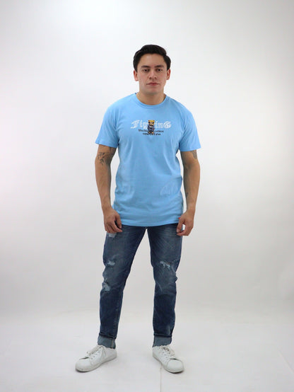 Jeans skinny color azul azul deslavado con destrucción