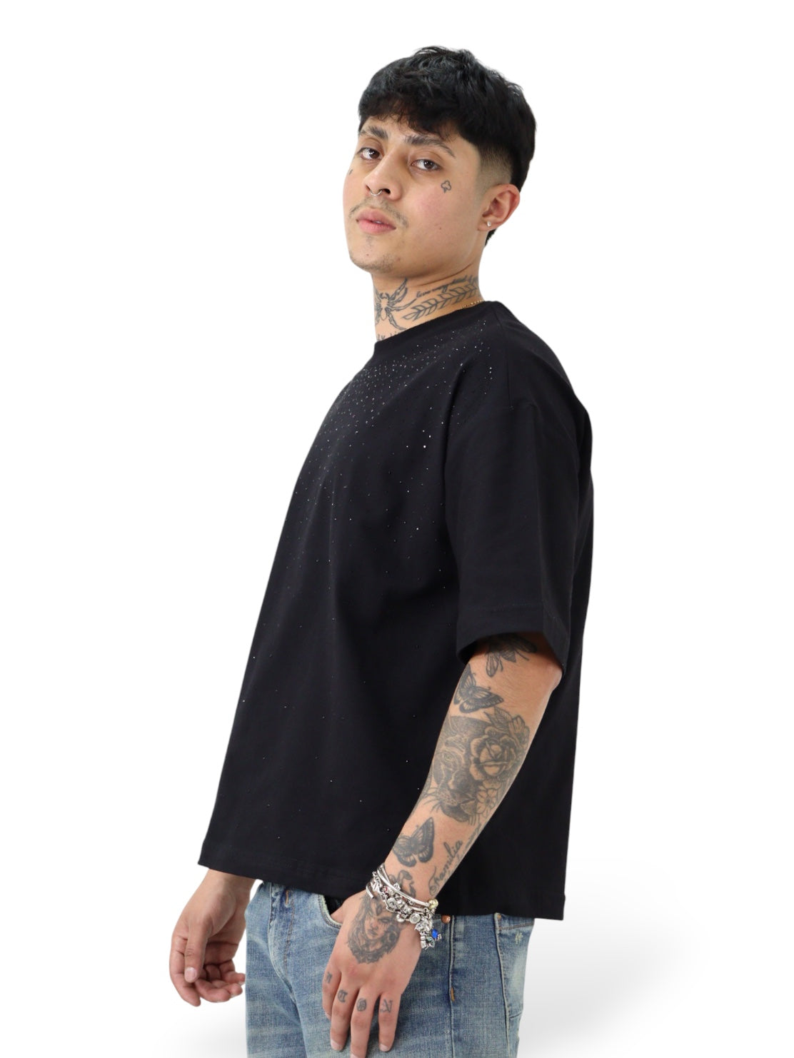 Playera Boxy Fit Con Brillos