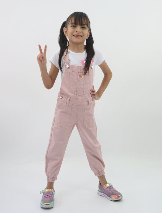 Overol jogger de color rosa palo