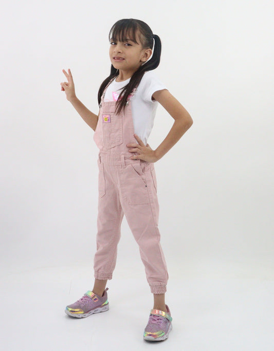 Overol jogger de color rosa palo