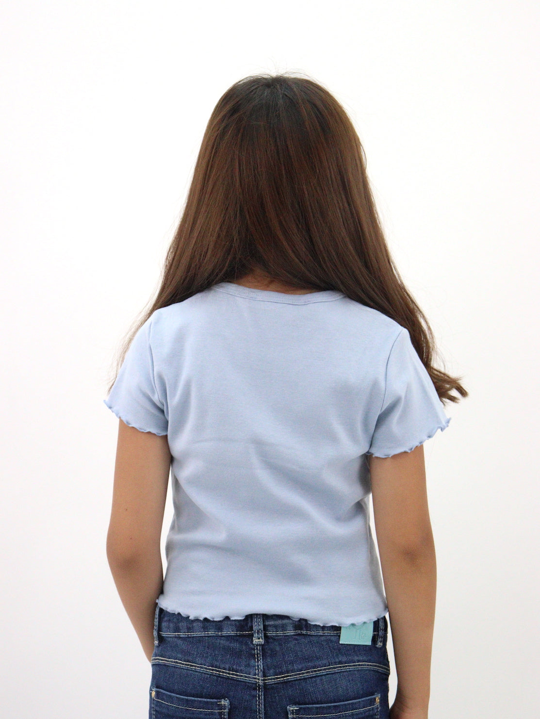 Playera manga corta de color azul