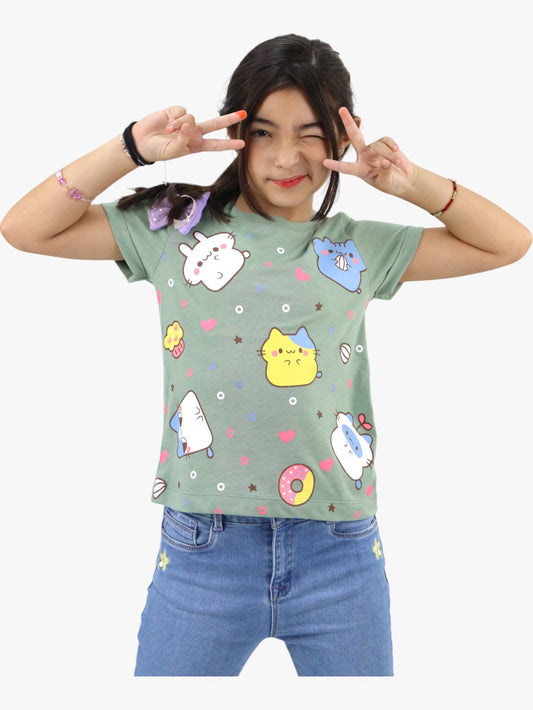 Playera con print de animalitos