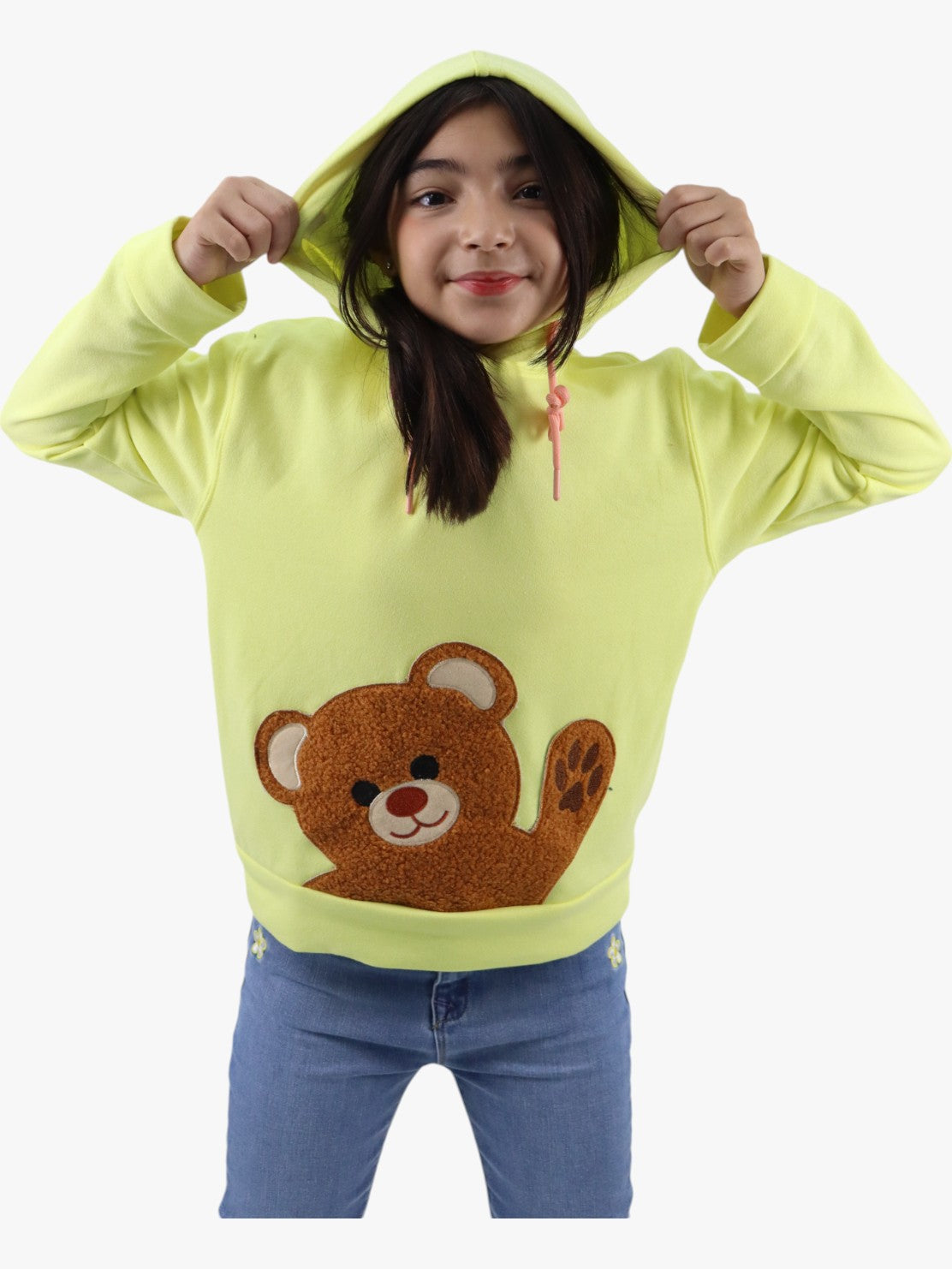 Sudadera de color amarillo con diseño de oso