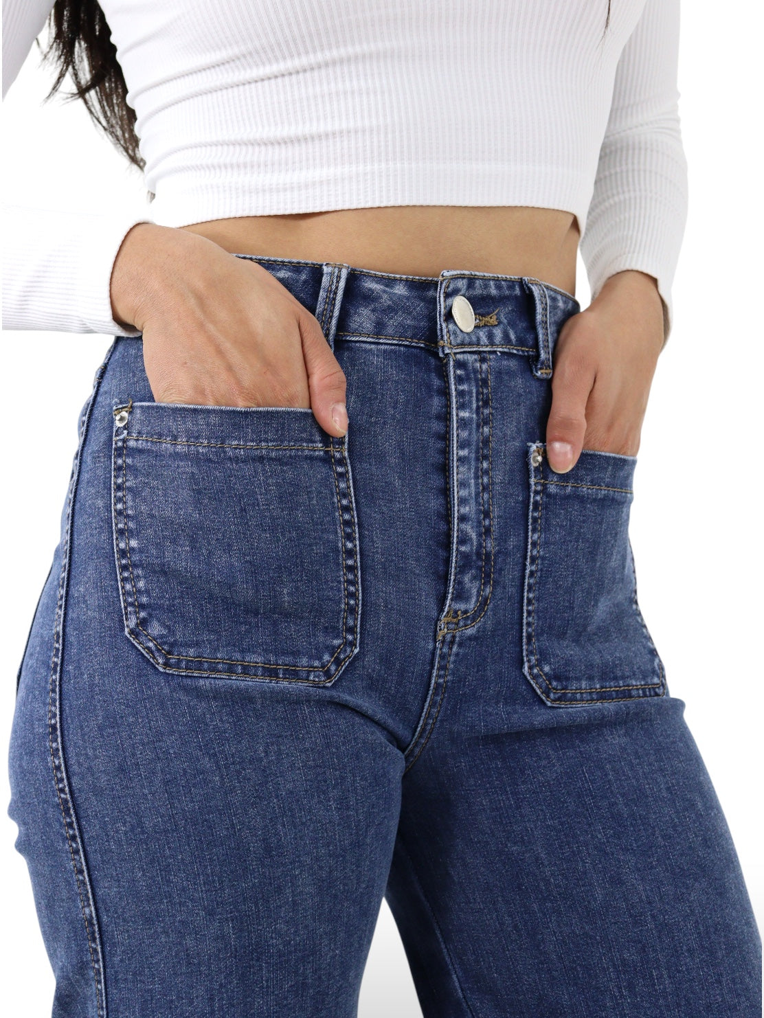 Jeans Wide-Tiro Alto