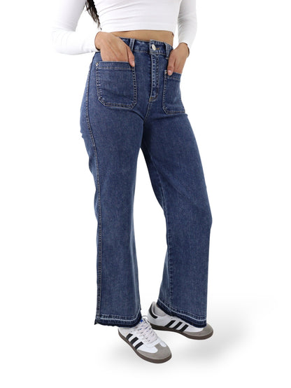 Jeans Wide-Tiro Alto