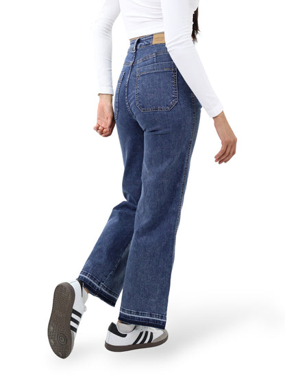 Jeans Wide-Tiro Alto