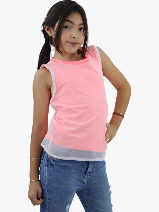 Playera tank de color combinado