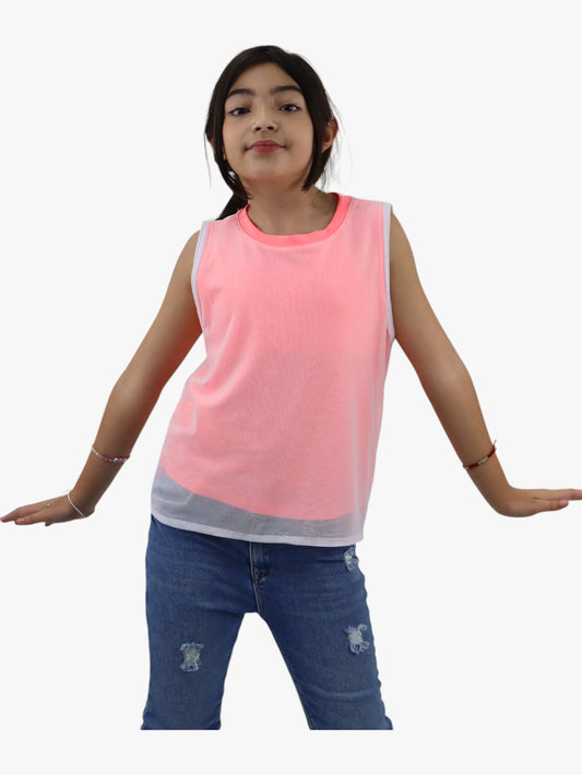 Playera tank de color combinado