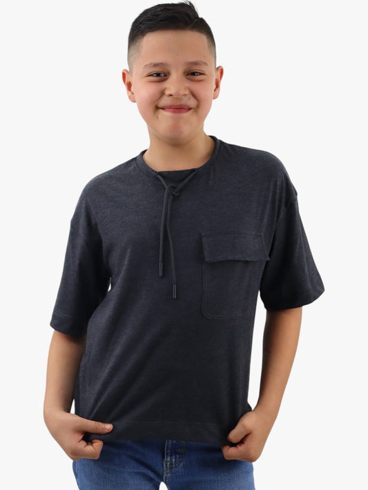 Playera oversize gris oxford