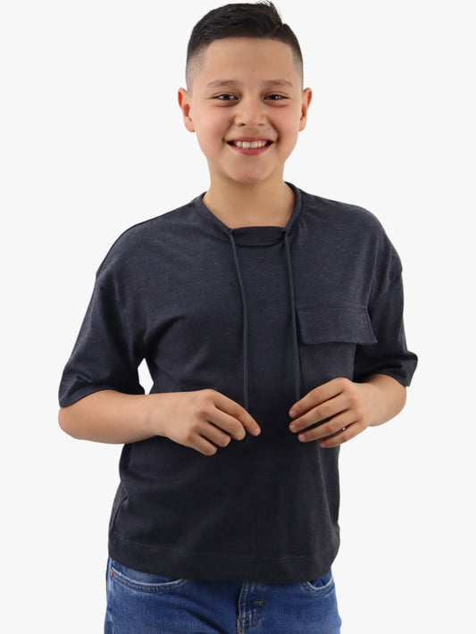 Playera oversize gris oxford