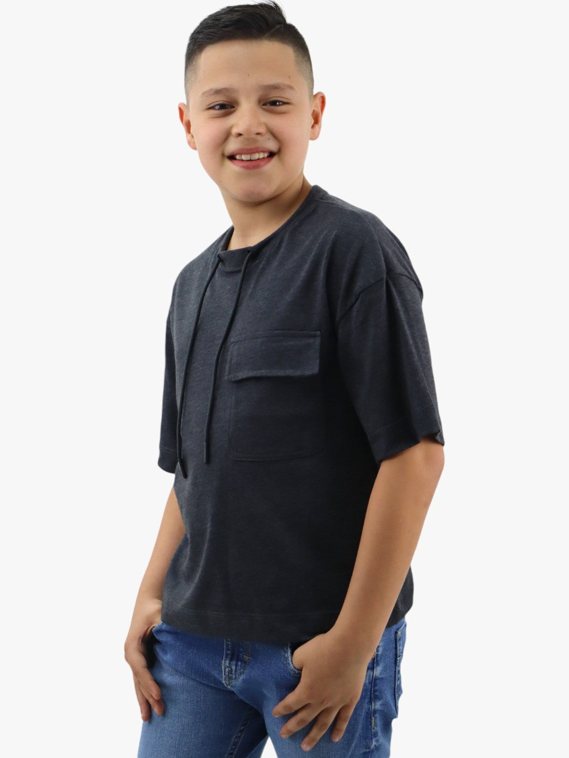 Playera oversize gris oxford