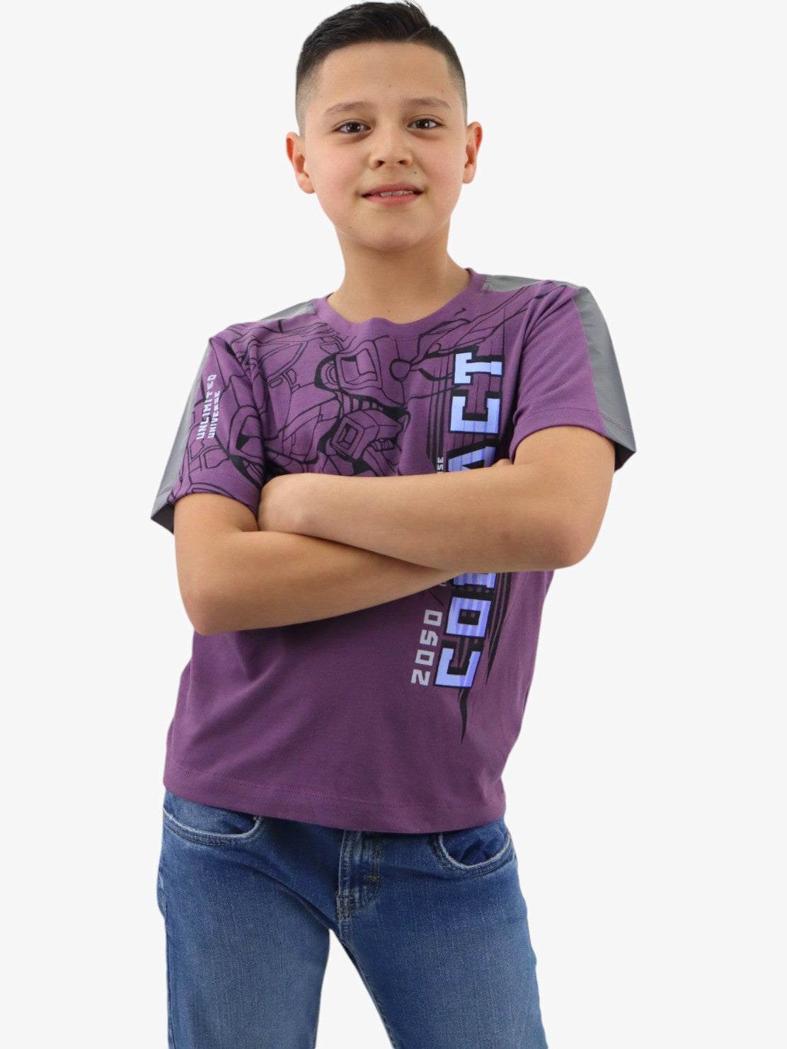 Playera manga corta con estampado
