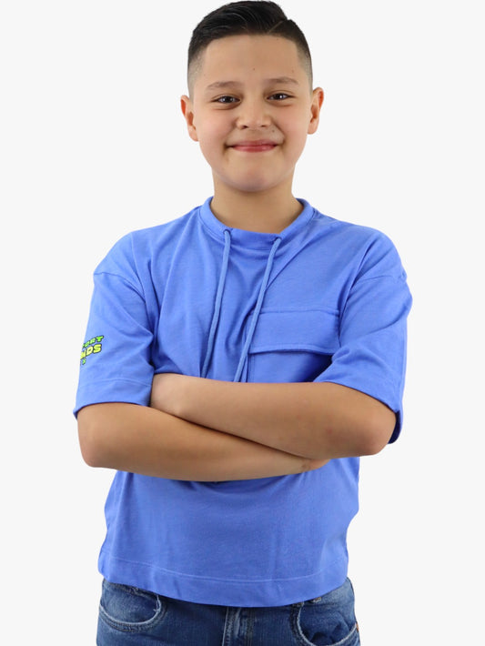 Playera oversize de color azul