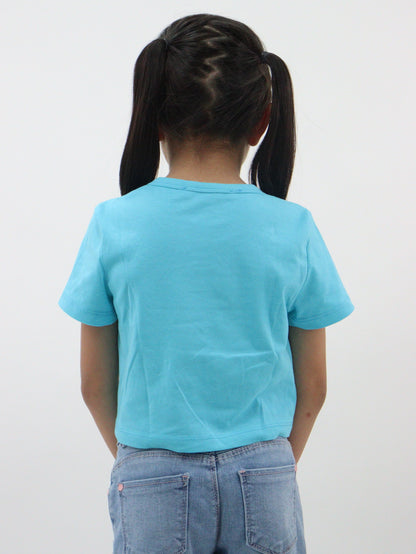 Playera fruncida de color azul turquesa