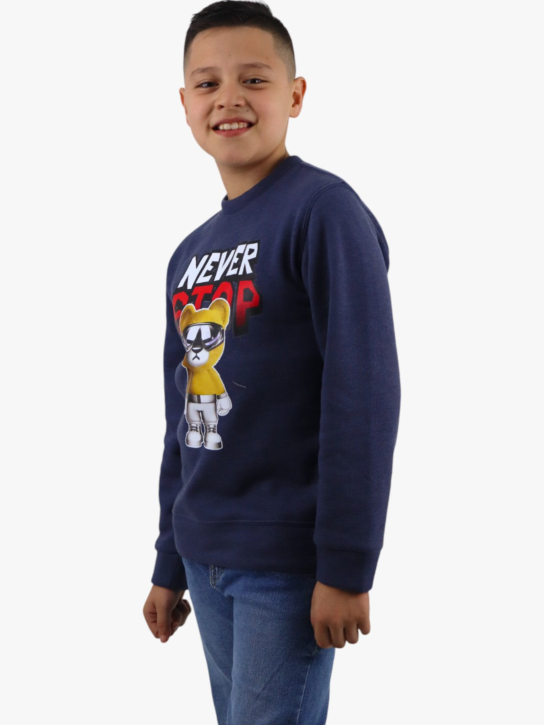 Sudadera cerrada con estampado de oso