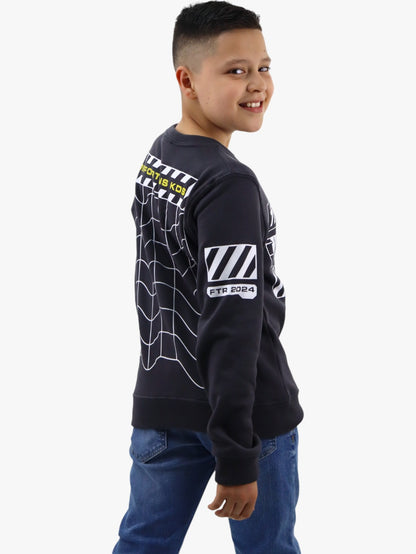 Sudadera cerrada con estampado de color gris