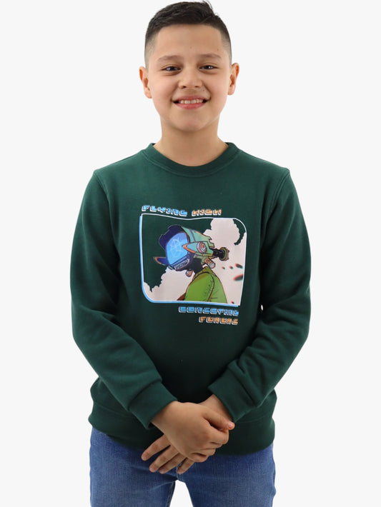 Sudadera cerrada con estampado