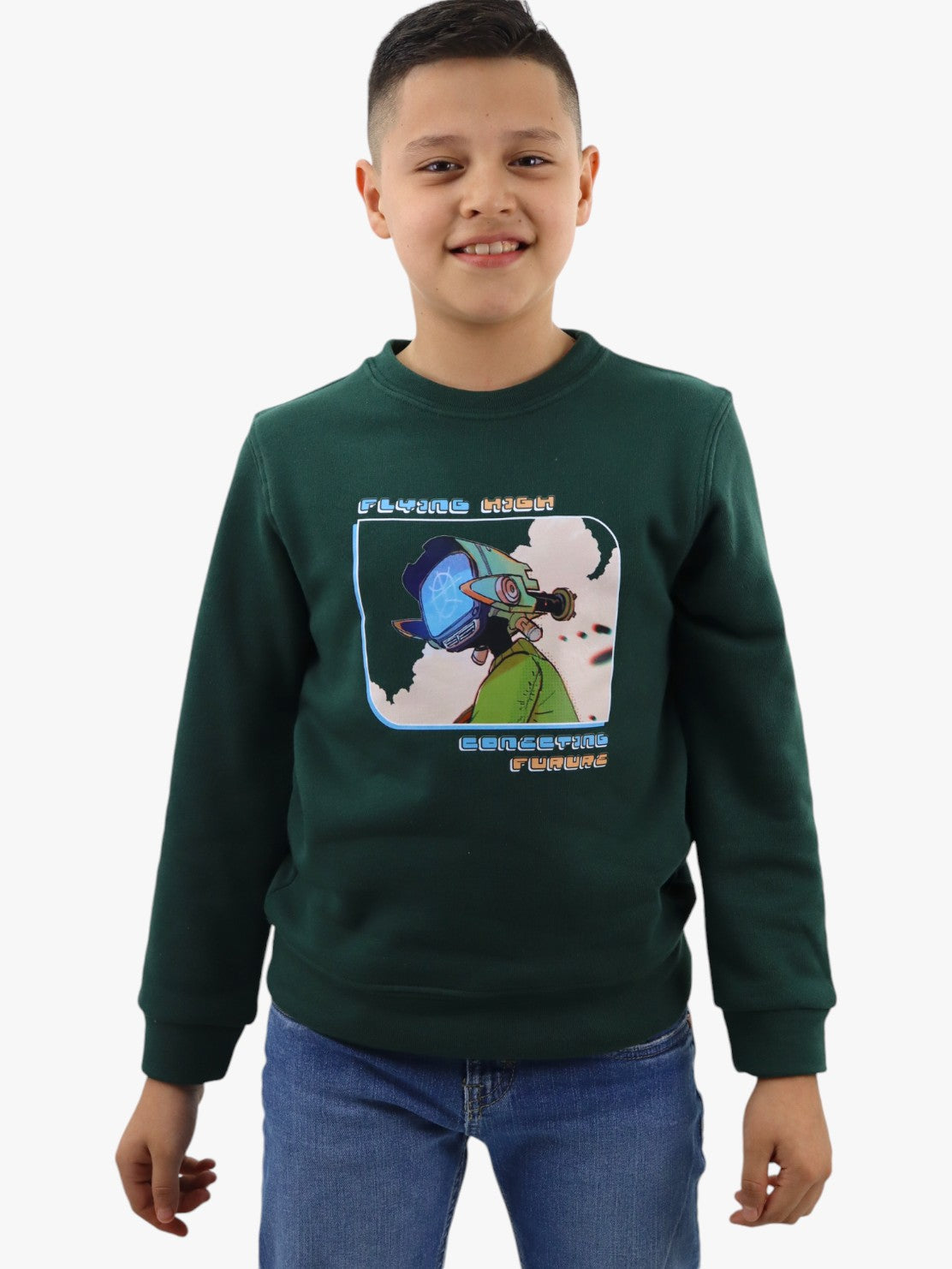 Sudadera cerrada con estampado