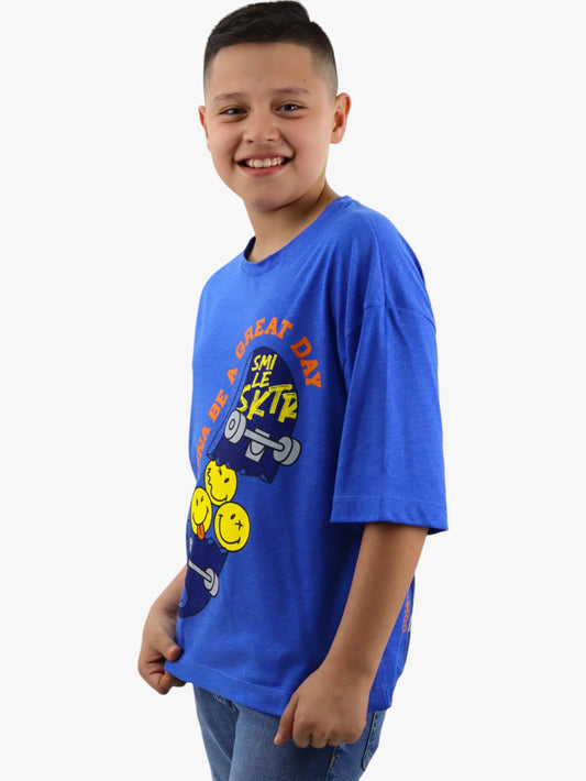 Playera oversize smiley