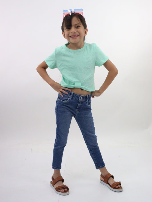 Jeans skinny de color azul medio