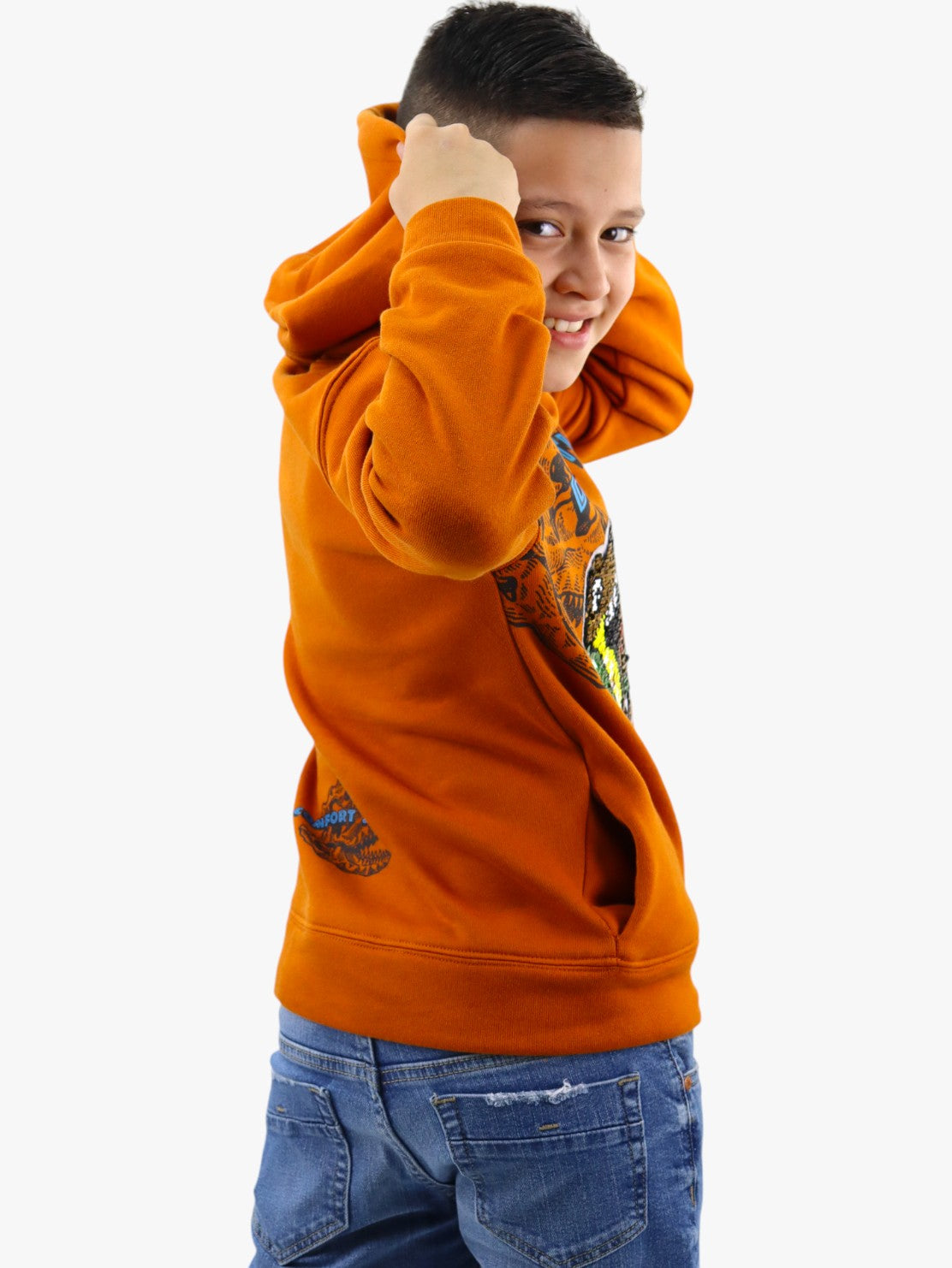 Sudadera con lentejuela reversible de dinosaurio