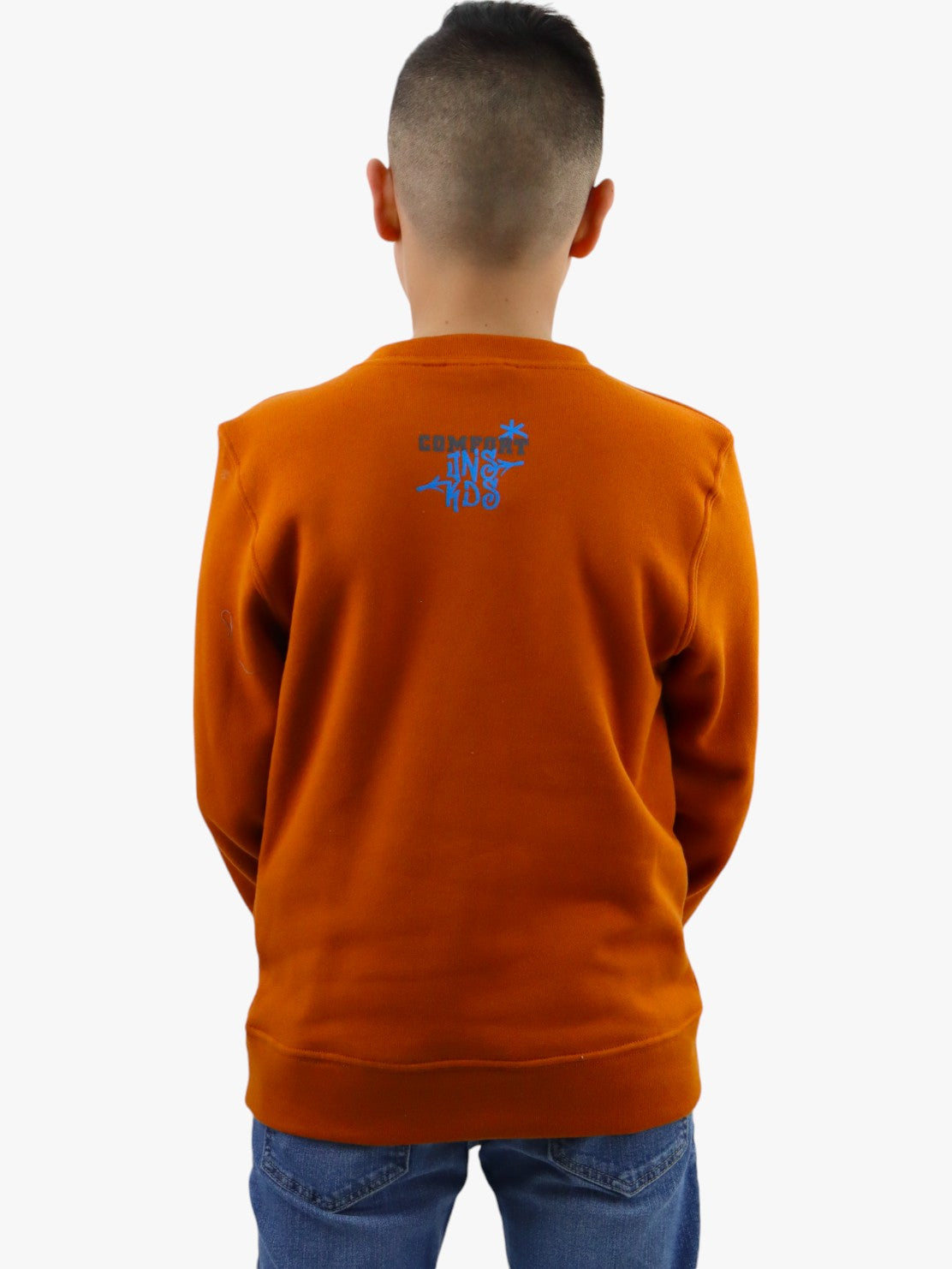 Sudadera cerrada smiley de color naranja
