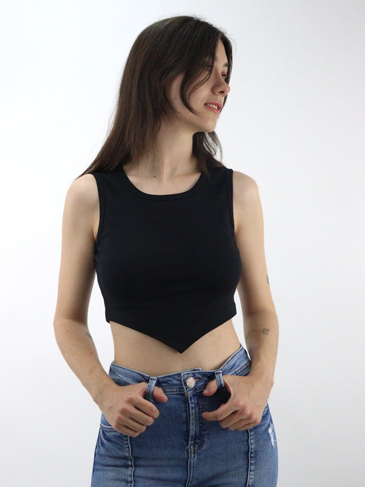 Playera tank de color negro