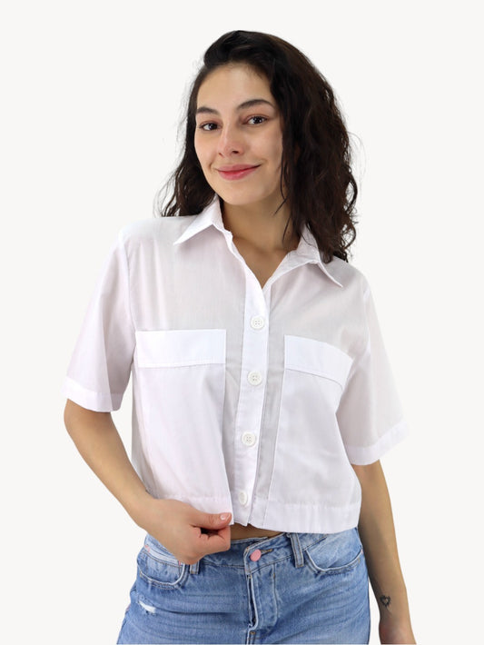 Camisa manga corta de color blanco