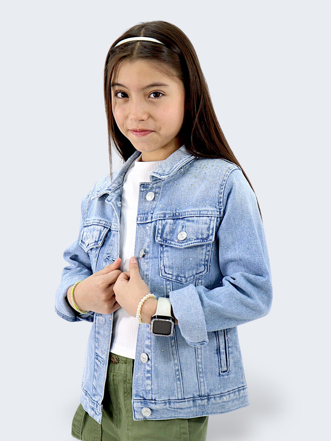 Chamarra Denim Brillos