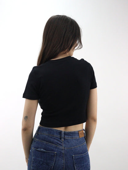 Playera coquette manga corta de color negro