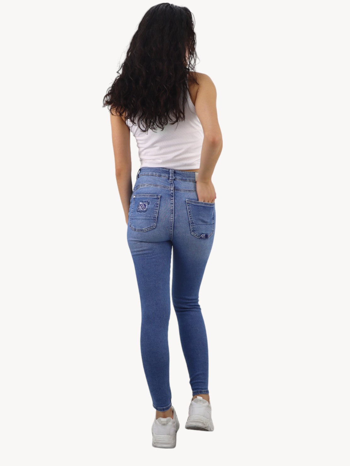 Jeans skinny con destrucción