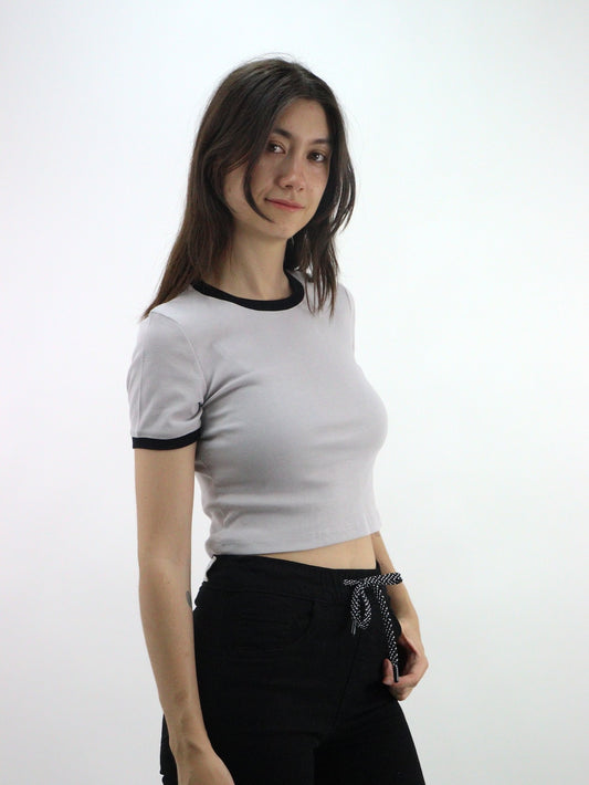 Playera manga corta de color combinado