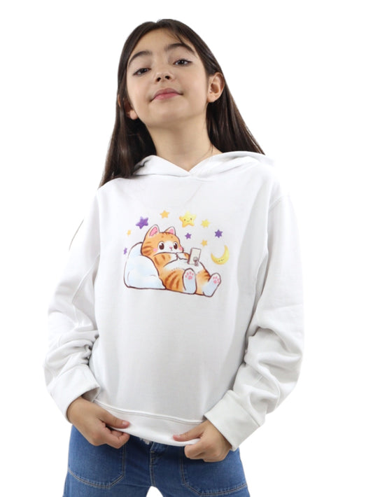 Sudadera con estampado de gato
