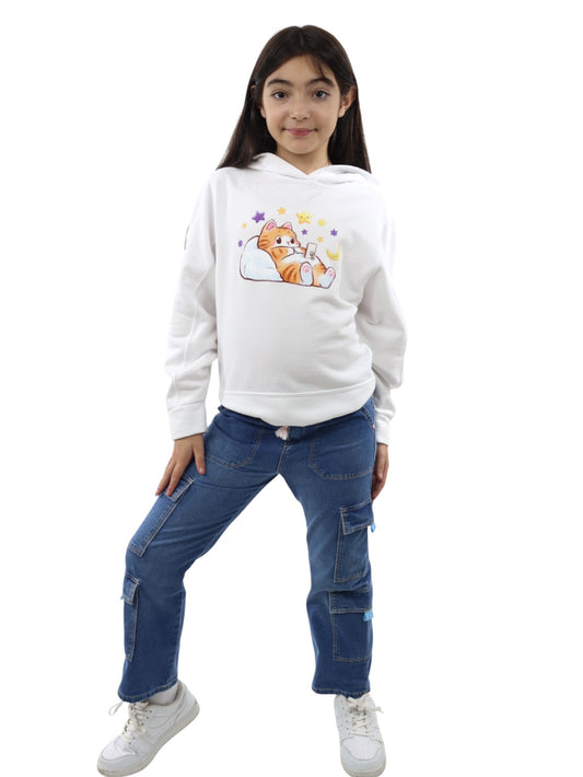 Sudadera con estampado de gato