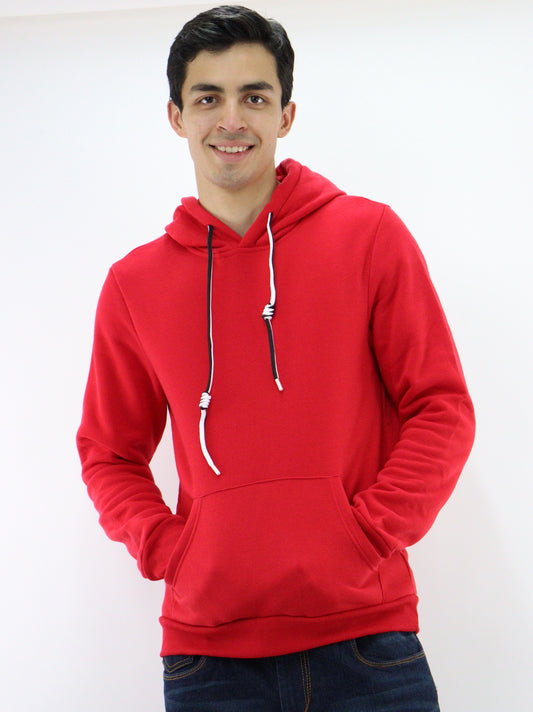 Sudadera unisex con capucha de color rojo