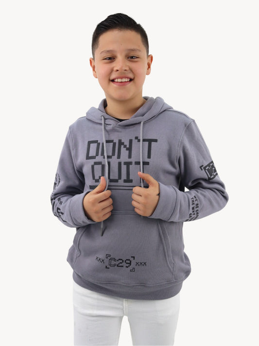 Sudadera cerrada con capucha y estampado