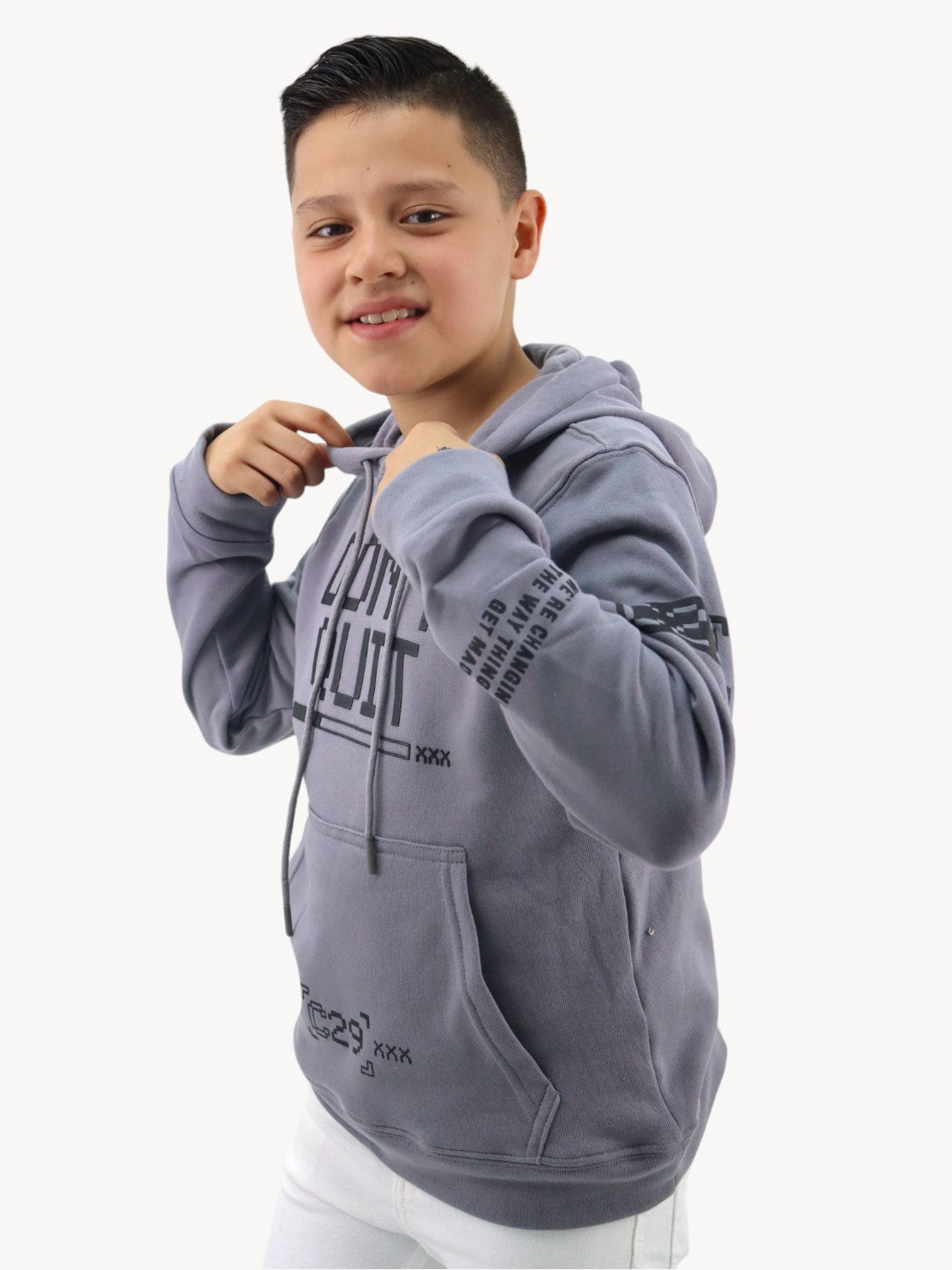 Sudadera cerrada con capucha y estampado