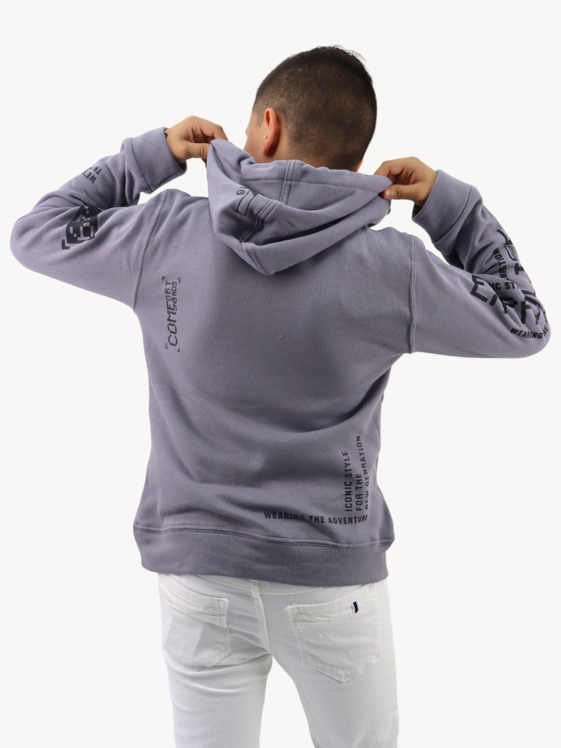 Sudadera cerrada con capucha y estampado