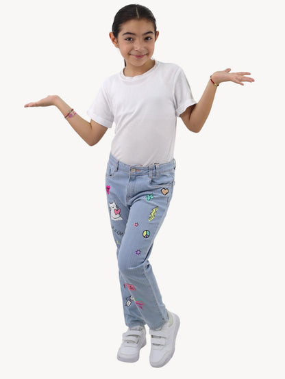 Jeans mom clasic edición especial con estampado