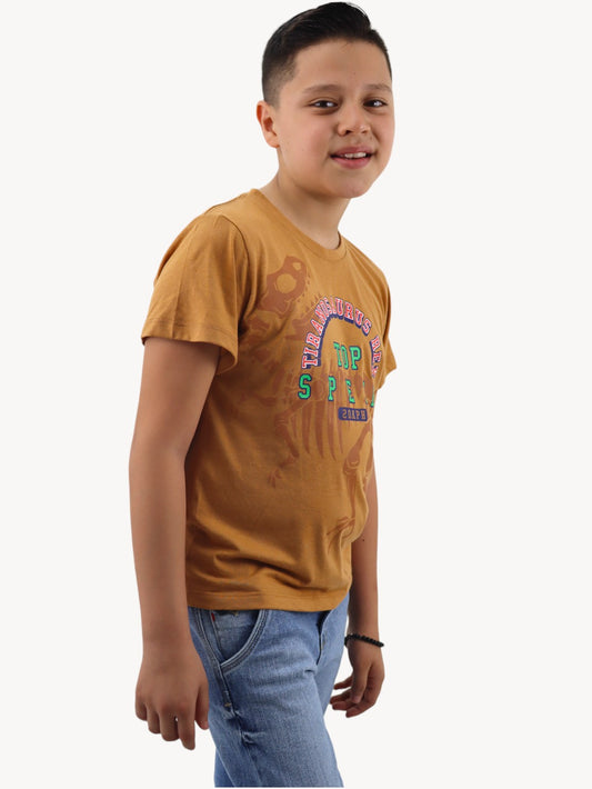 Playera khaki con estampado