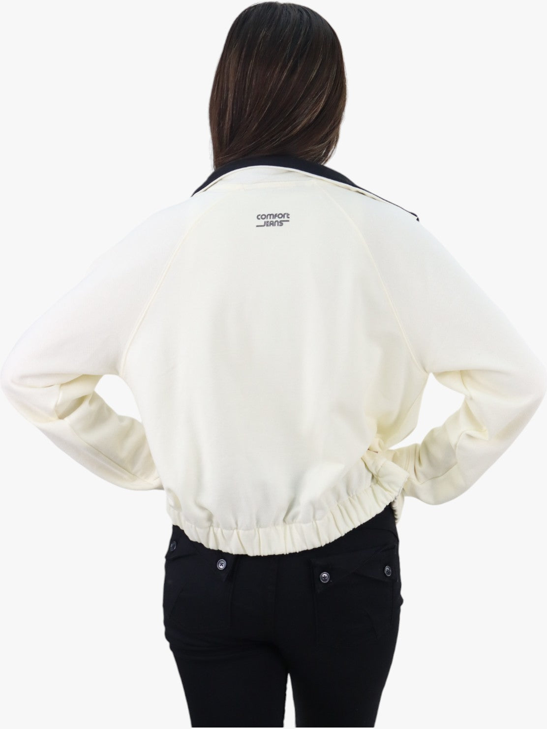 Sudadera con cremallera y franjas
