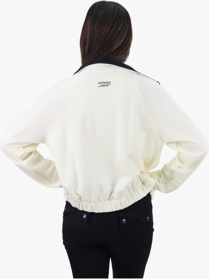 Sudadera con cremallera y franjas