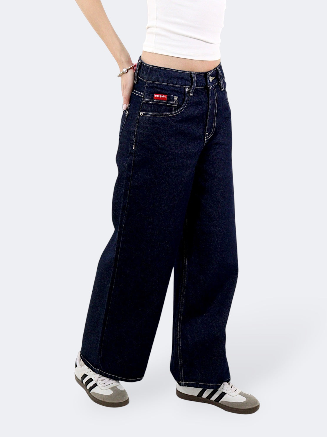 Jeans Wide Leg-Tiro Alto