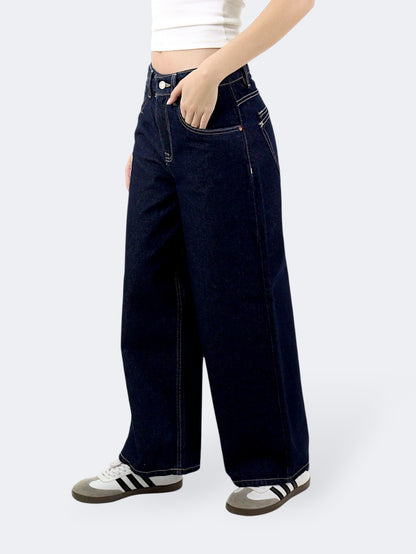 Jeans Wide Leg-Tiro Alto