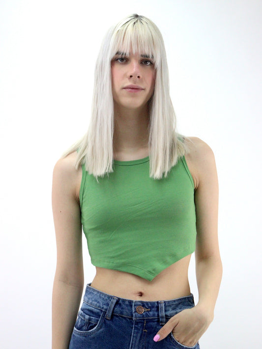 Playera tank de color verde