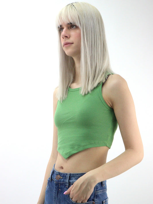 Playera tank de color verde