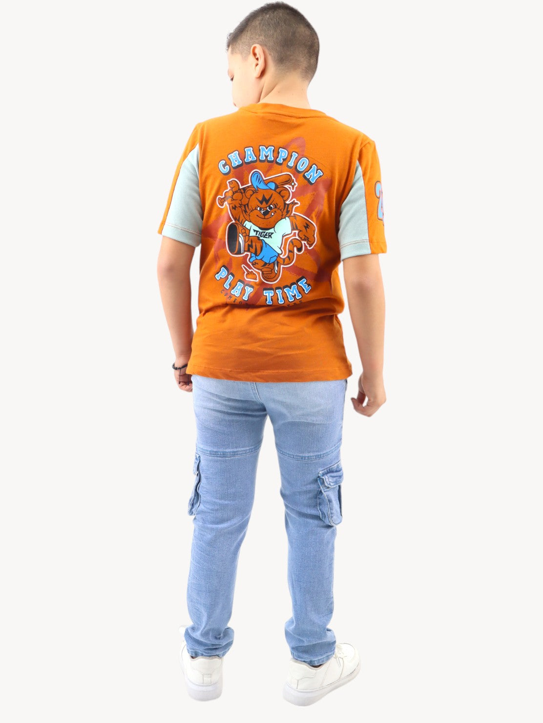 Jogger cargo slim azul claro