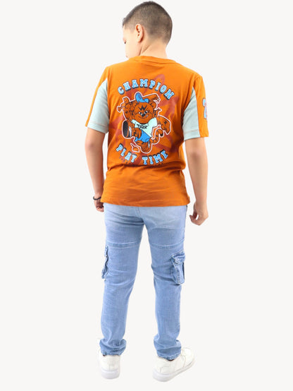 Jogger cargo slim azul claro