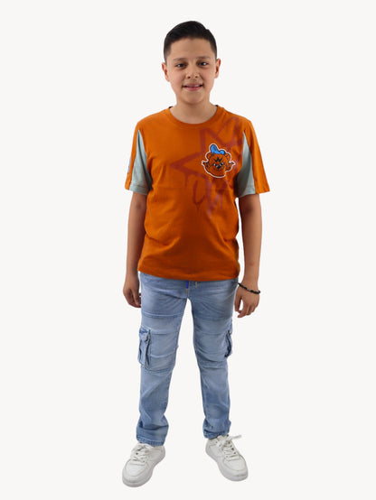 Jogger cargo slim azul claro