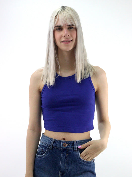 Playera tank de color azul rey